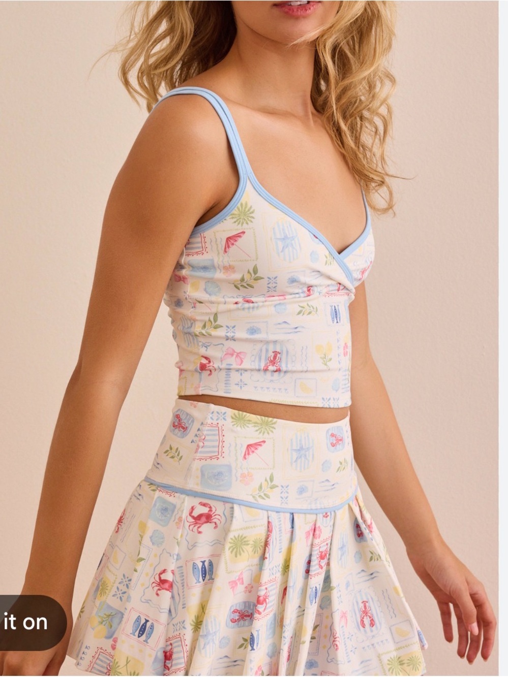 AS Revival set Coastal Lobster Print set -blue and cream - Picture 2 of 7